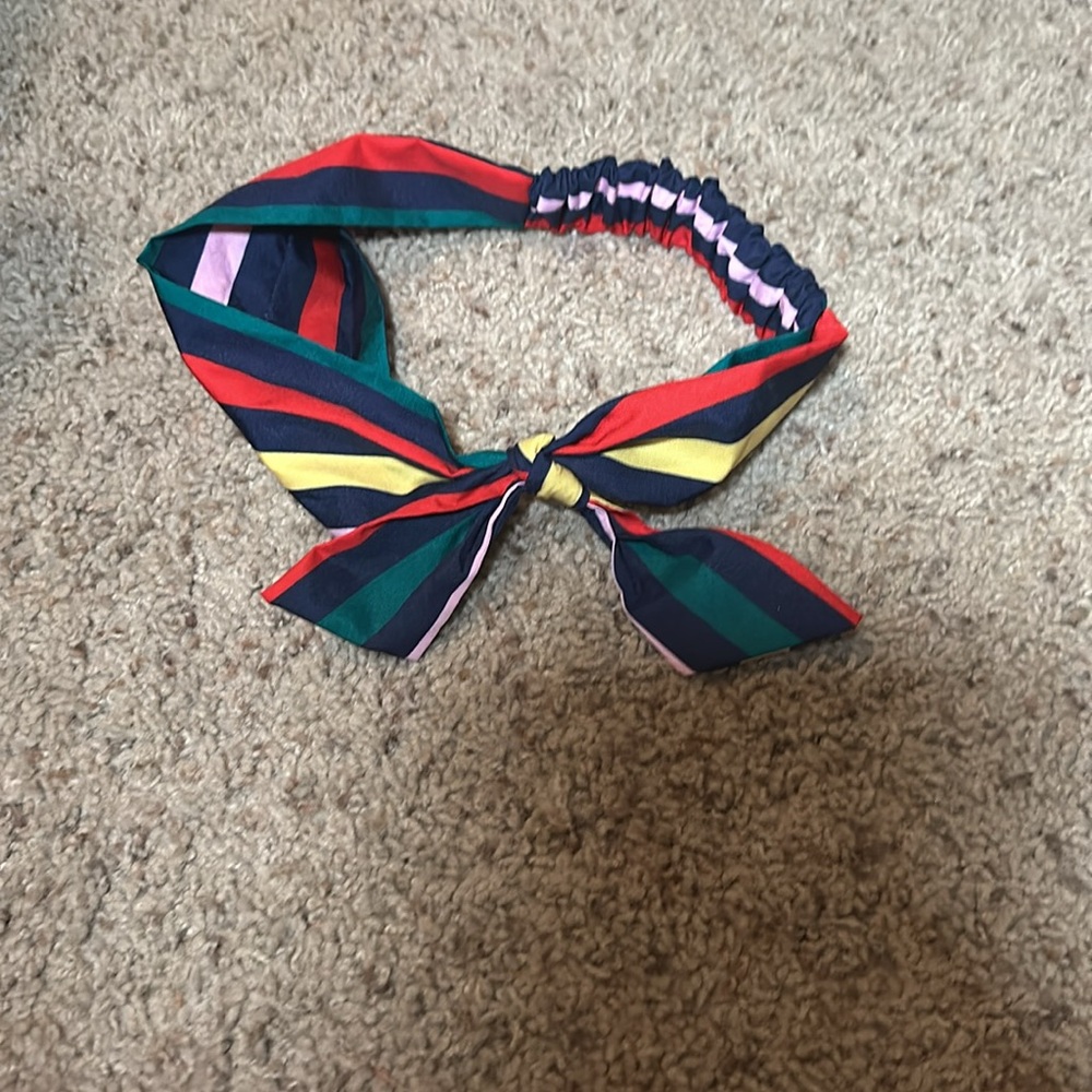 Anthropologie stripe headband with tie